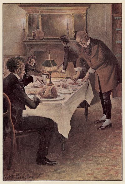 Traddles cortó el cordero en rodajas de William Henry Charles Groome