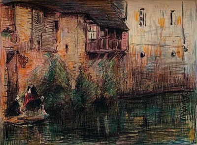 Escena del canal, Quimperle de William Henry Charlton
