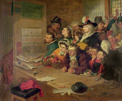 Esperando Noticias del Arresto de Robespierre (1758-94) en 1794, 1866 de William Henry Fisk