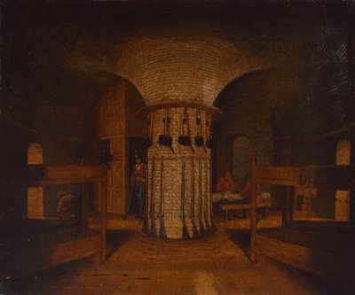 El interior de una sala de cuartel, posiblemente en una torre Martello, c.1812 (óleo sobre lienzo) de William Henry Ford