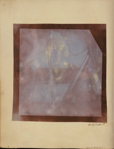 El Arpa de Amelina en la Biblioteca, Abadía de Lacock de William Henry Fox Talbot