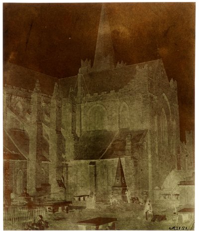 Cuatro hombres en el cementerio de la Catedral de San Patricio, Dublín (Paper Negative-Camera) de William Henry Fox Talbot