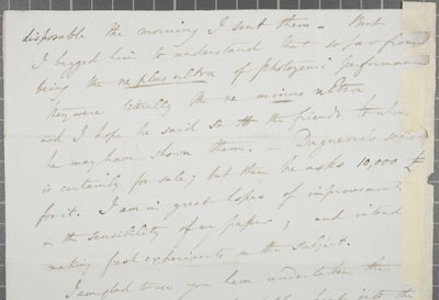 Carta firmada de William Henry Fox Talbot a James David Forbes, 1839 de William Henry Fox Talbot