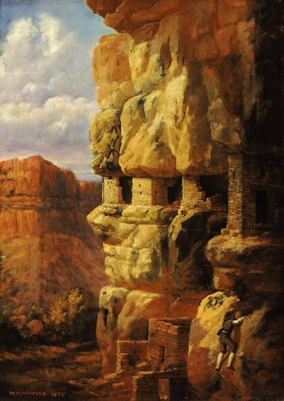 Casas en los acantilados del río Mancos, Colorado de William Henry Holmes