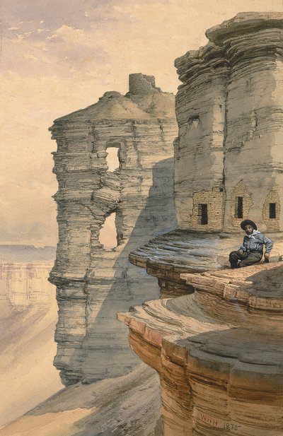 Casas en los acantilados del río Mancos, Colorado de William Henry Holmes