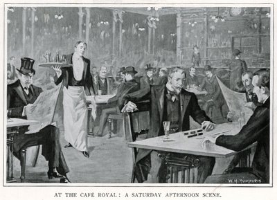En el Café Royal: Una Escena de Sábado por la Tarde, c.1900 de William Henry Humphris