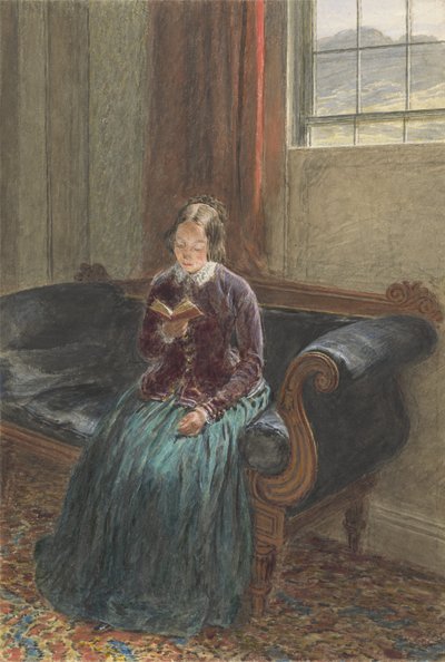 Una dama leyendo, llamada Sra. William Hunt, c.1835 de William Henry Hunt