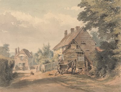 Una calle en un pueblo rural de William Henry Hunt