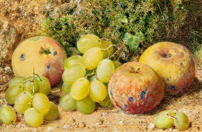 Manzanas y Uvas Blancas, c.1860 de William Henry Hunt