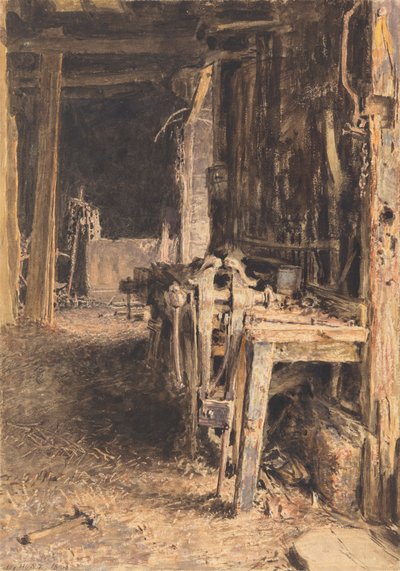 Interior del granero de William Henry Hunt