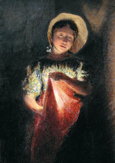 Niña a la luz de las velas de William Henry Hunt