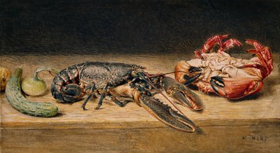 Langosta, cangrejo y pepino, 1827 de William Henry Hunt