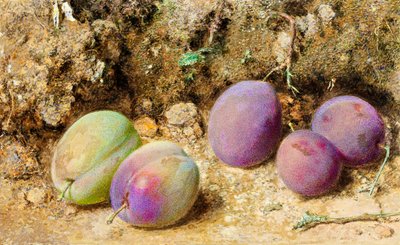 Ciruelas maduras e inmaduras, c.1860 de William Henry Hunt