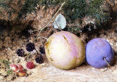 Escaramujos, moras y ciruelas de William Henry Hunt
