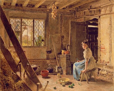 La Doncella y la Urraca, Un Interior de Cabaña en Shillington, Bedfordshire, 1834 de William Henry Hunt