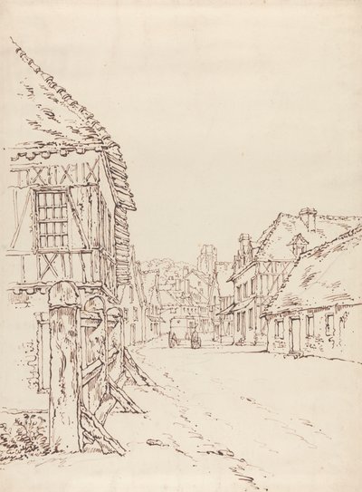 Vista de una calle de una ciudad francesa de William Henry Hunt