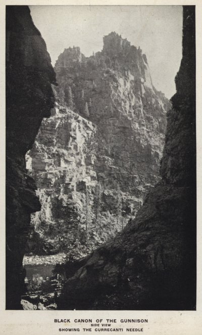 Cañones de Colorado: Cañón Negro del Gunnison, Vista Lateral, Mostrando la Aguja Currecanti de William Henry Jackson