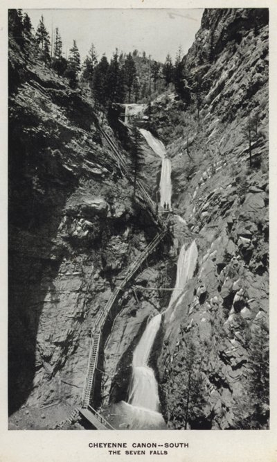 Cañones de Colorado: Cañón Cheyenne, Sur, Las Siete Cascadas de William Henry Jackson