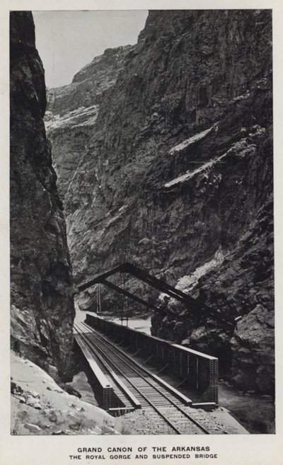 Cañones de Colorado: Gran Cañón del Arkansas, La Garganta Real y Puente Suspendido de William Henry Jackson