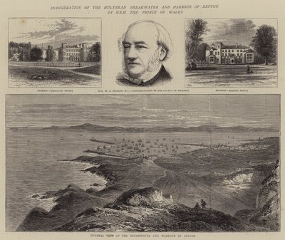 Inauguración del rompeolas y puerto de refugio de Holyhead por SAR el Príncipe de Gales de William Henry James Boot