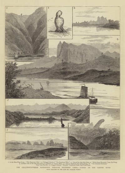 La expedición Colquhoun-Wahab por el sur de China, escenas en el río Cantón de William Henry James Boot
