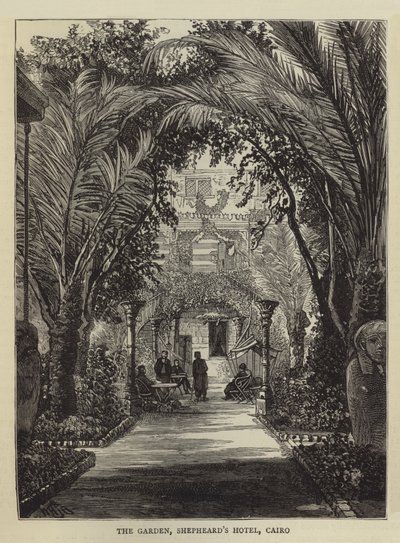 El jardín, Hotel Shepheard, El Cairo de William Henry James Boot