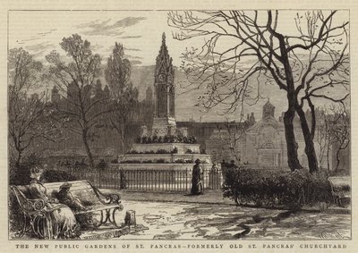 Los nuevos jardines públicos de St Pancras, anteriormente el cementerio de la vieja iglesia de St Pancras de William Henry James Boot