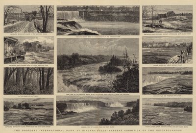El parque internacional propuesto en las Cataratas del Niágara, condición actual del vecindario de William Henry James Boot