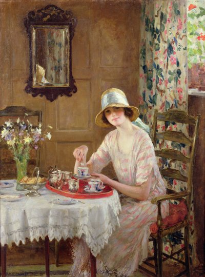 Afternoon Tea (óleo sobre lienzo) de William Henry Margetson