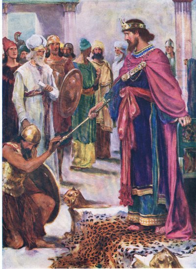 David rey sobre Israel, de El Libro de Imágenes de la Biblia publicado por Thomas Nelson, c.1950 de William Henry Margetson