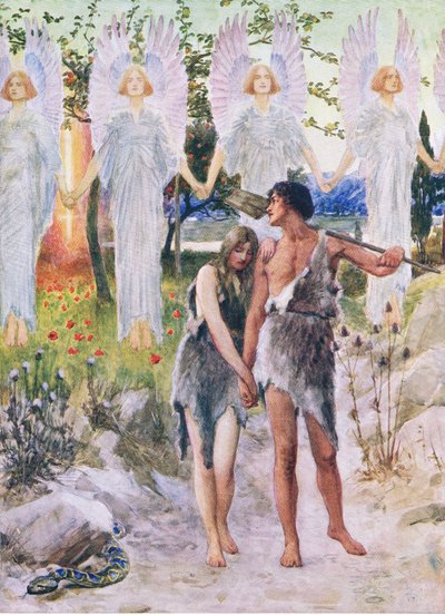 En el principio, del Libro de Imágenes de la Biblia publicado por Thomas Nelson, c.1950 de William Henry Margetson