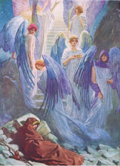 El sueño de Jacob, del Libro de Imágenes de la Biblia publicado por Thomas Nelson, c.1950 de William Henry Margetson
