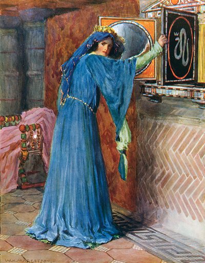 Oh espejo mágico en la pared, ¿Quién es la dama más hermosa de todas? de William Henry Margetson