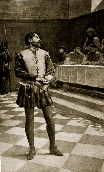 El juicio de Adam Wallace, 1550, ilustración de 