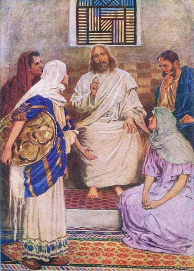 Las dos hermanas, de El Libro de Imágenes de la Biblia publicado por Thomas Nelson, c.1950 de William Henry Margetson