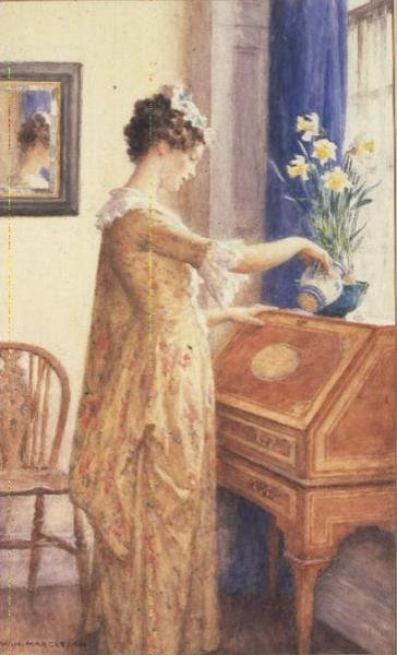 Regando Narcisos de William Henry Margetson