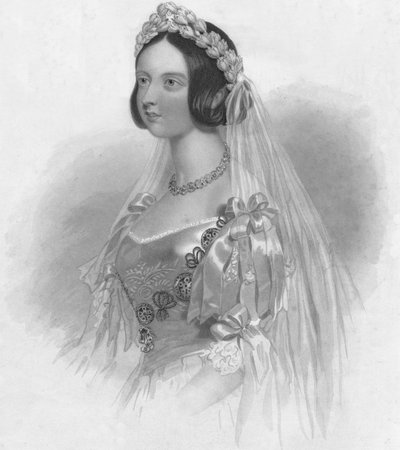 La Reina en su Vestido de Novia, 1840 de William Henry Mote