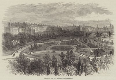 Jardines en el Malecón del Támesis de William Henry Pike