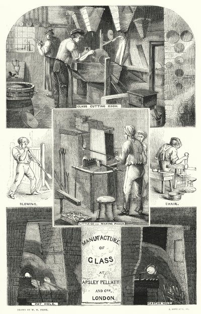 Fabricación de Vidrio en Apsley Pellatt y Compañía, Londres de William Henry Pike