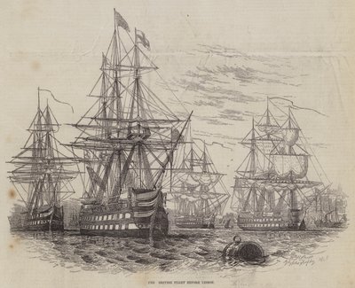 La flota británica frente a Lisboa de William Henry Pike