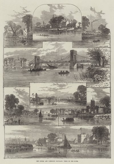 La regata Oxford y Cambridge, vistas en el río de William Henry Pike