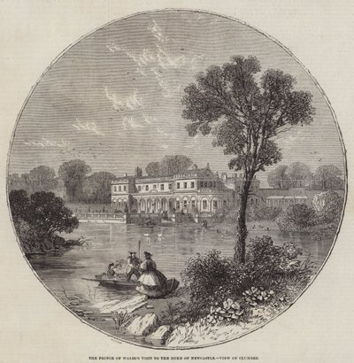 La visita del Príncipe de Gales al Duque de Newcastle, vista de Clumber de William Henry Prior