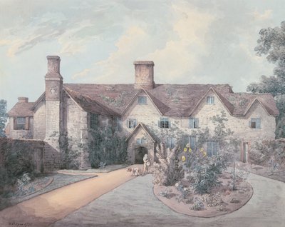 Un Niño tocando un tambor en el jardín de una Casa de Campo, 1793 de William Henry Pyne