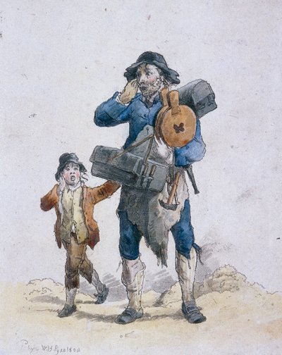 Un hojalatero y un niño, Personajes provinciales, 1804 de William Henry Pyne