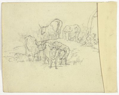 Ganado (recto); El charlatán (verso) de William Henry Pyne