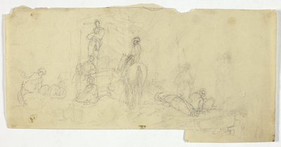 Grupo de campesinos con hombre a caballo de William Henry Pyne