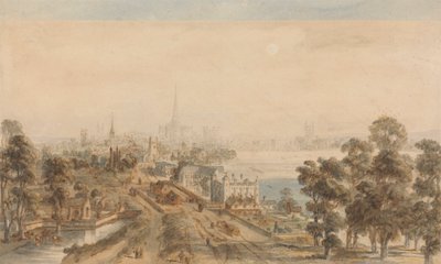 El viejo Londres, vista desde St. James Park hacia el este de William Henry Pyne