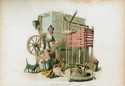 La devanadora de lana, 1805 de William Henry Pyne