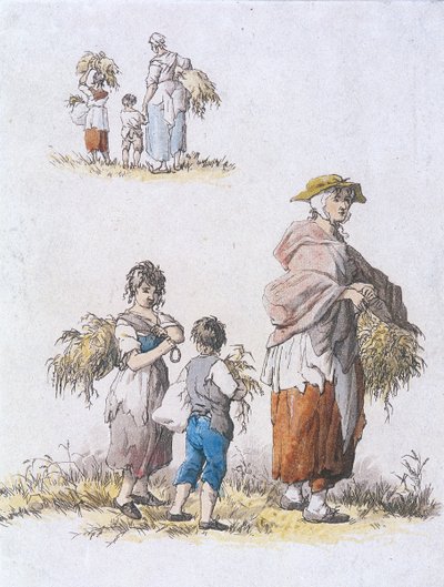 Mujeres y niños espigando, Personajes provinciales de William Henry Pyne