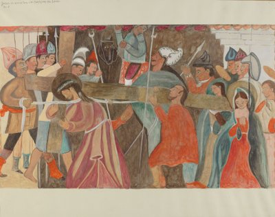 Estación de la Cruz No. 5: Jesús es asistido en llevar su cruz, c. 1936 de William Herbert